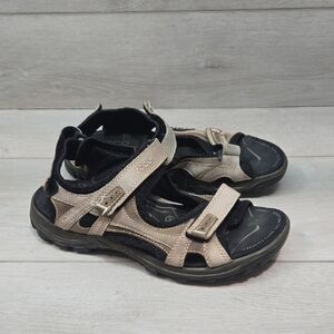 Ecco Yucatan Women Anatomical Wave Footbed Outdoor Sandals Shoes Sz 38/7